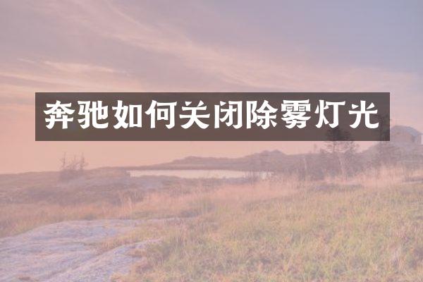 奔驰如何关闭除雾灯光