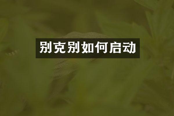 别克别如何启动