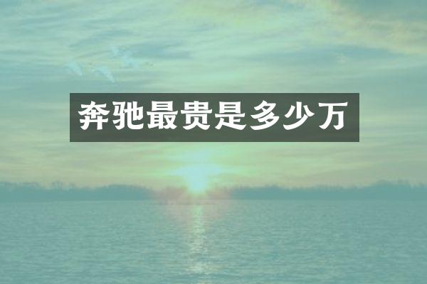 奔驰最贵是多少万