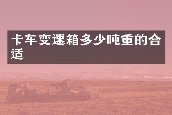 卡车变速箱多少吨重的合适