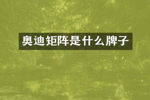 奥迪矩阵是什么牌子