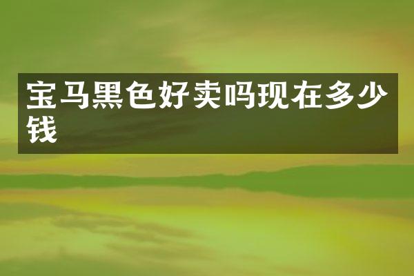宝马黑色好卖吗现在多少钱
