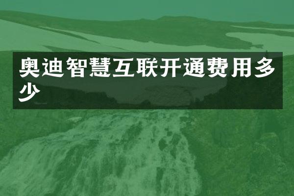 奥迪智慧互联开通费用多少