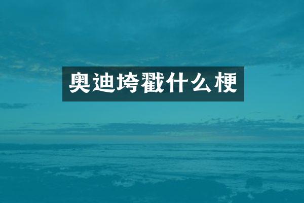 奥迪垮戳什么梗