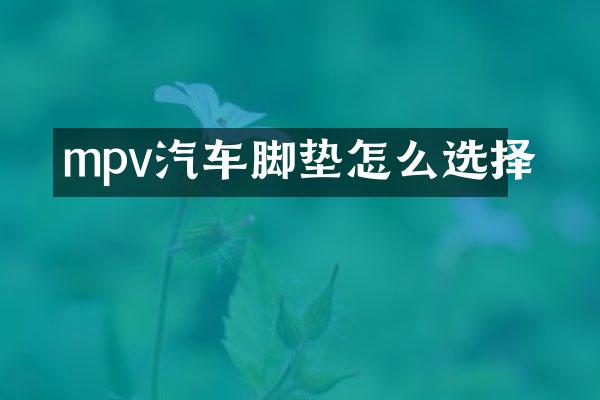 mpv汽车脚垫怎么选择