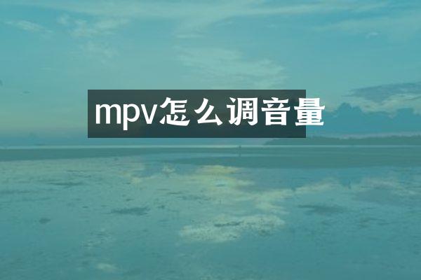 mpv怎么调音量