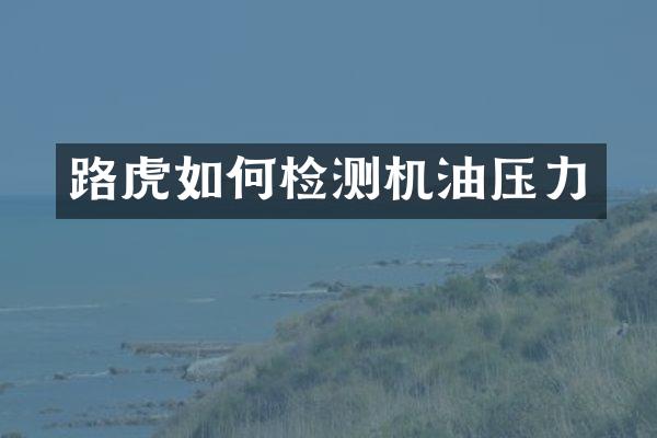 路虎如何检测机油压力