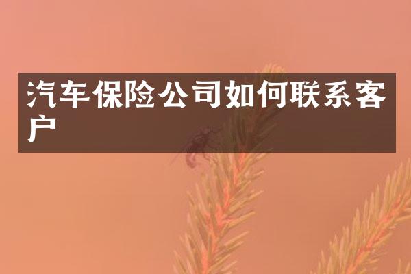汽车保险公司如何联系客户