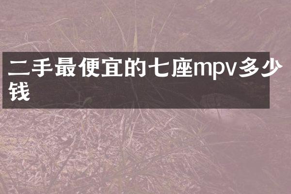 二手的七座mpv多少钱