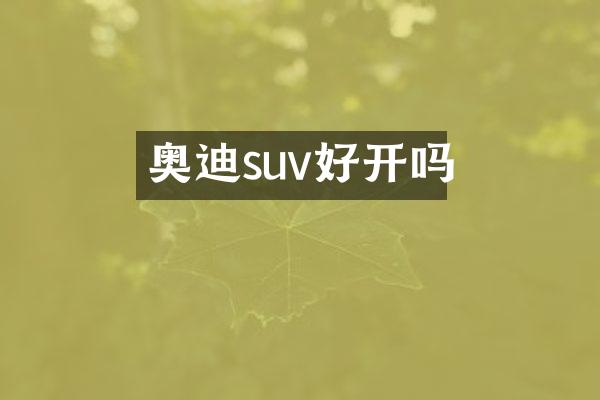 奥迪suv好开吗