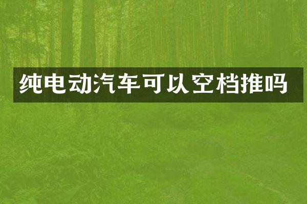 纯电动汽车可以空档推吗
