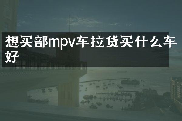 想买部mpv车拉货车好