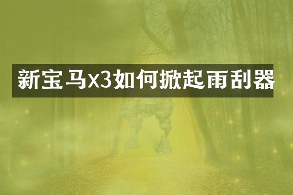 新宝马x3如何掀起雨刮器