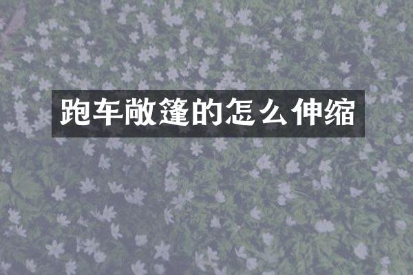 跑车敞篷的怎么伸缩