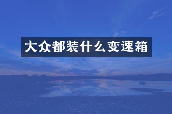 大众都装什么变速箱