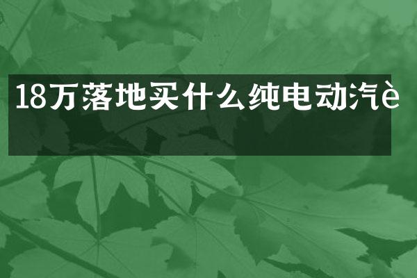 18万落地纯电动汽车