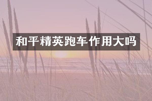 和平精英跑车作用大吗