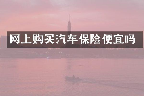 网上购买汽车保险便宜吗