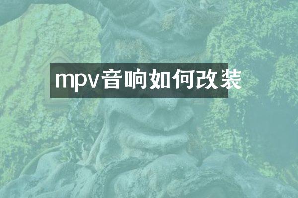 mpv音响如何改装