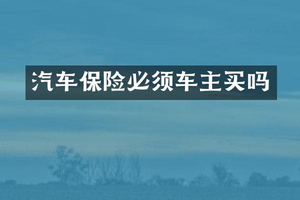 汽车保险必须车主买吗