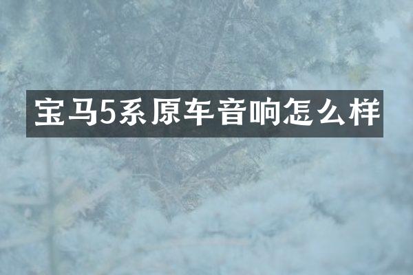 宝马5系原车音响怎么样