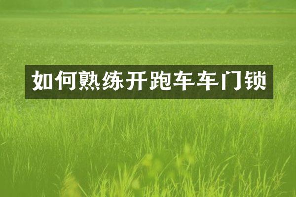 如何熟练开跑车车门锁