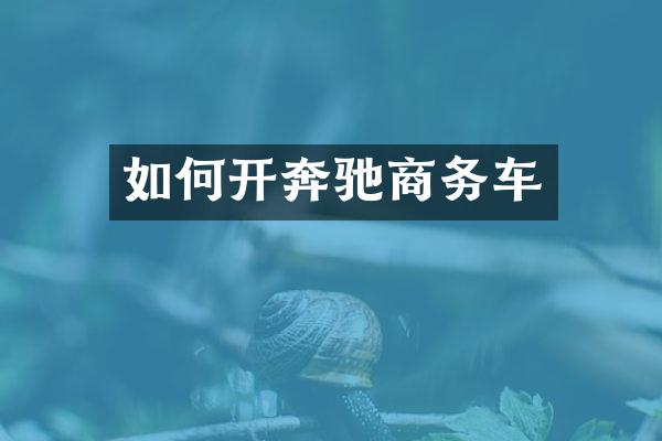 如何开奔驰商务车