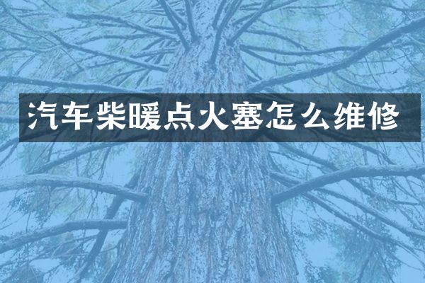 汽车柴暖点火塞怎么维修