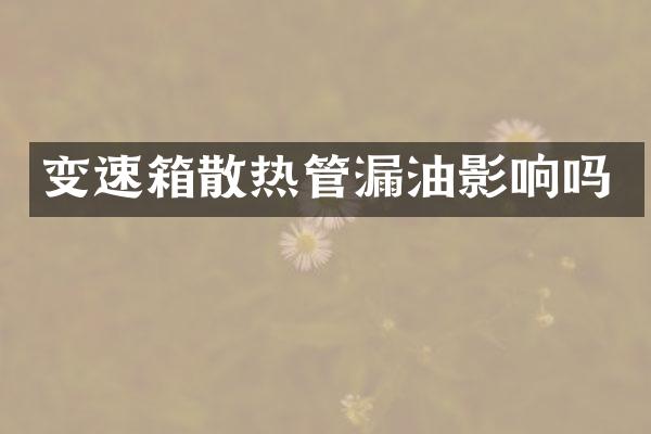 变速箱散热管漏油影响吗