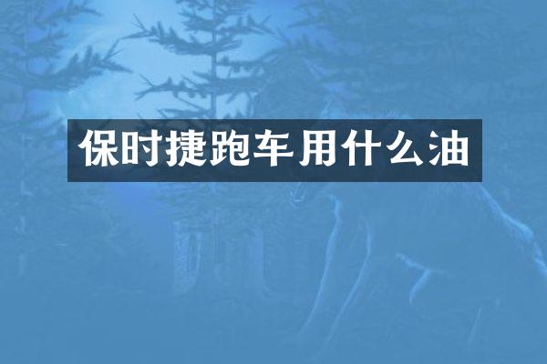 保时捷跑车用什么油