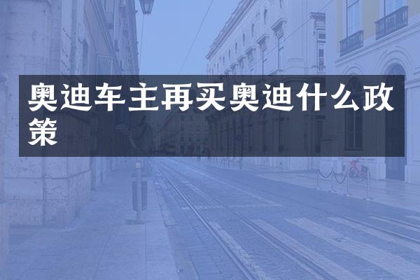 奥迪车主再买奥迪什么政策