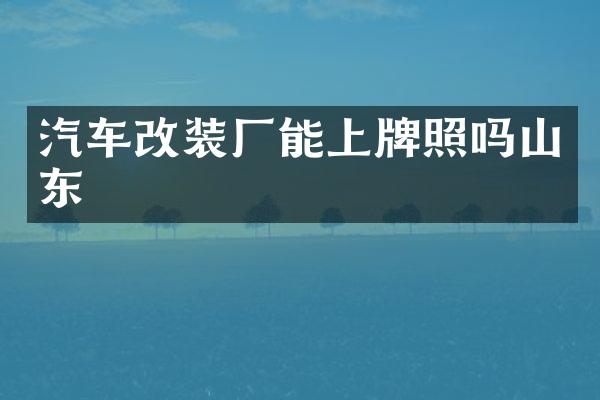 汽车改装厂能上牌照吗山东