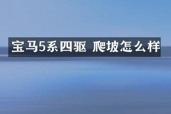 宝马5系四驱 爬坡怎么样