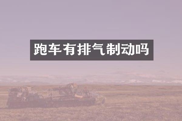 跑车有排气制动吗
