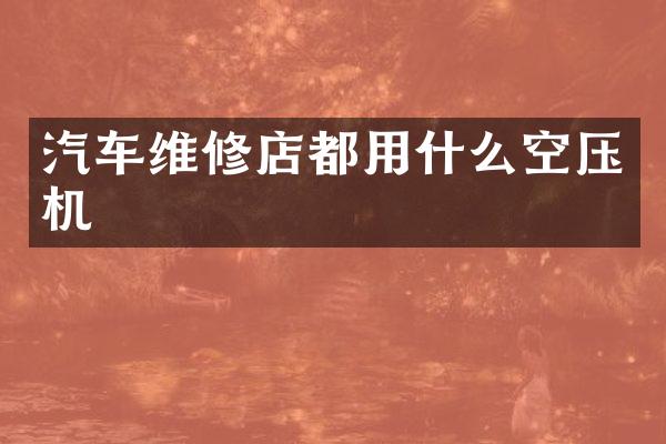 汽车维修店都用什么空压机