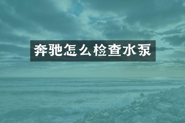 奔驰怎么检查水泵