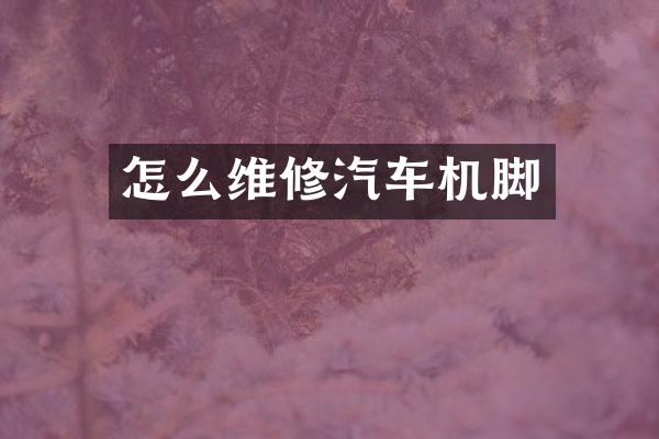 怎么维修汽车机脚