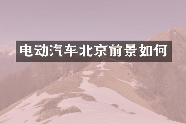 电动汽车北京前景如何