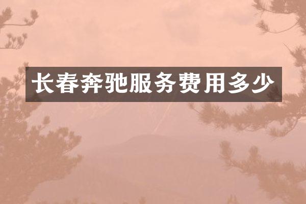 长春奔驰服务费用多少