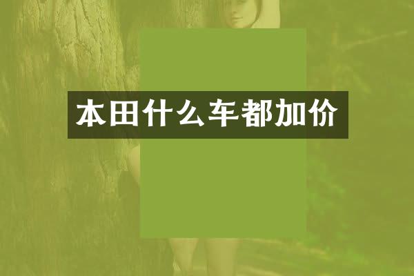 本田什么车都加价