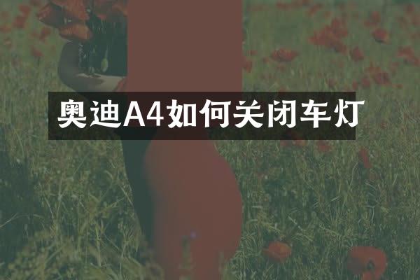奥迪A4如何关闭车灯