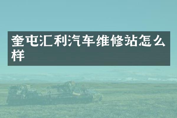 奎屯汇利汽车维修站怎么样