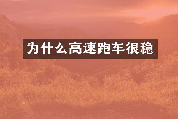 为什么高速跑车很稳