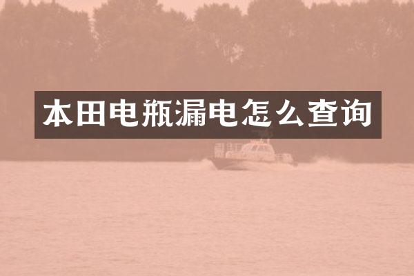 本田电瓶漏电怎么查询