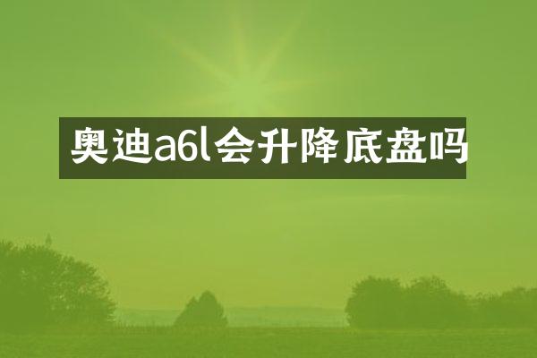 奥迪a6l会升降底盘吗