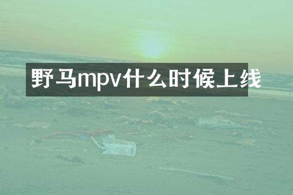 野马mpv什么时候上线