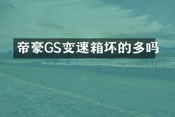 帝豪GS变速箱坏的多吗