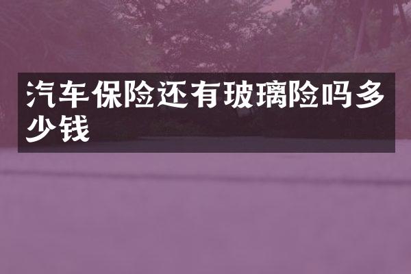 汽车保险还有玻璃险吗多少钱