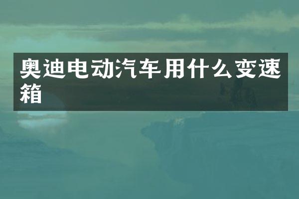 奥迪电动汽车用什么变速箱