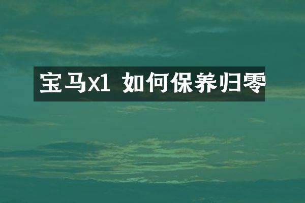 宝马x1 如何保养归零
